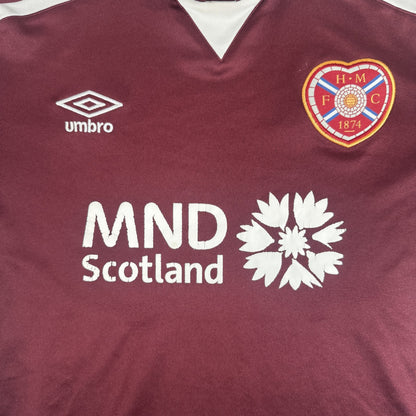 Hearts Heart of Midlothian 2021/2022 Home Football Shirt Medium — front close-up