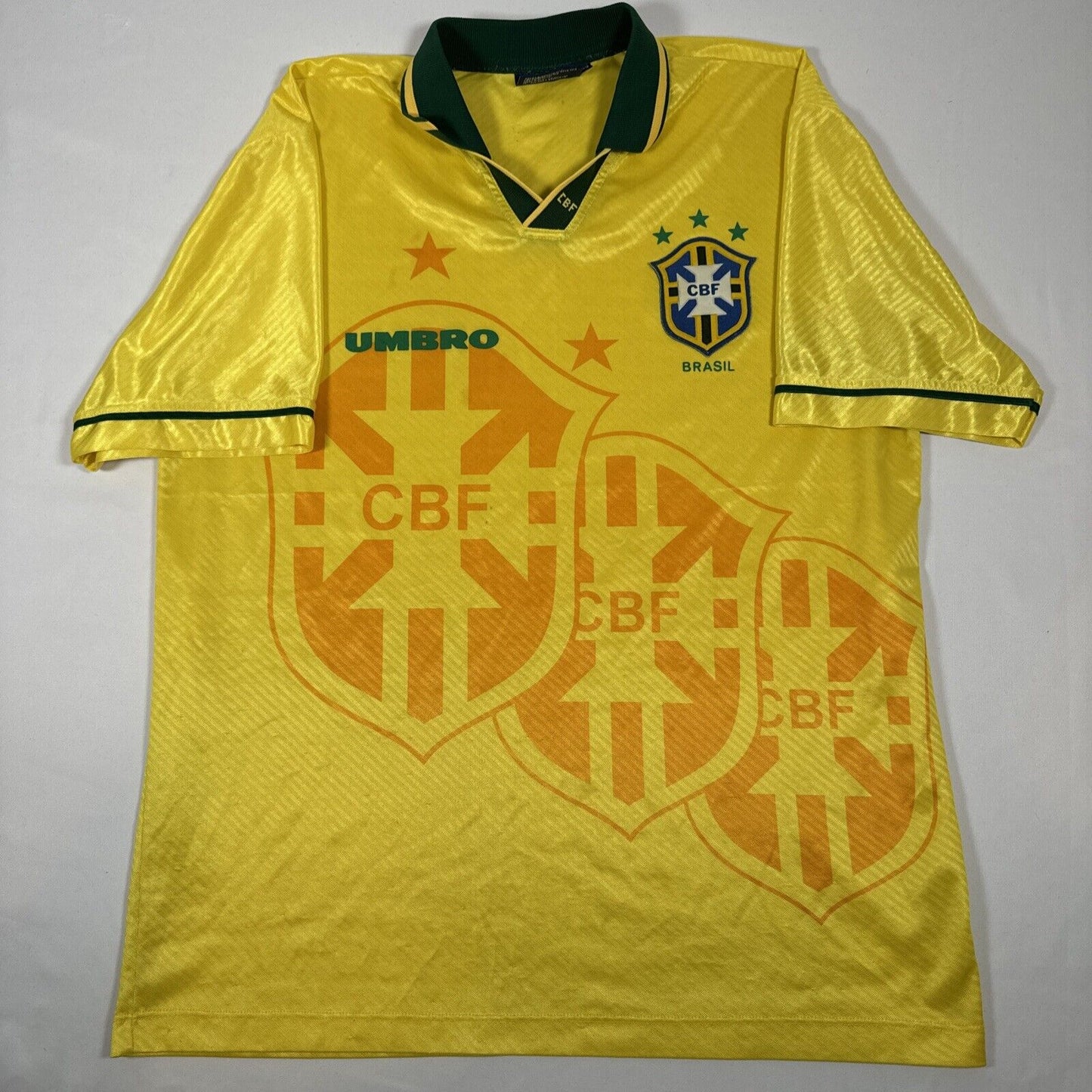 brazil 1994 1995 world cup home football shirt 3 star men s xl2