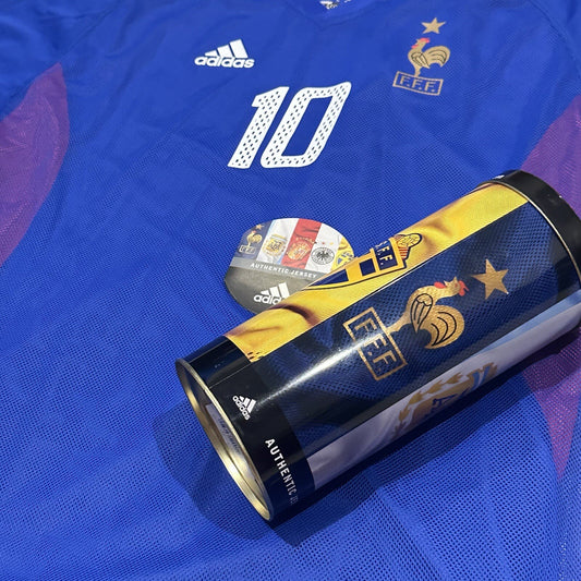 zidane france 2002 world cup player spec home football shirt w tin xl1