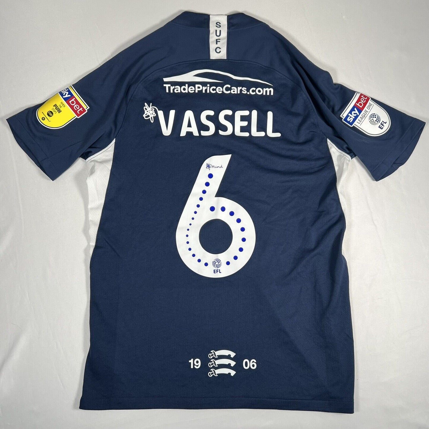 VASSELL 6 Southend United 2019/2020 Home Football Shirt  Large