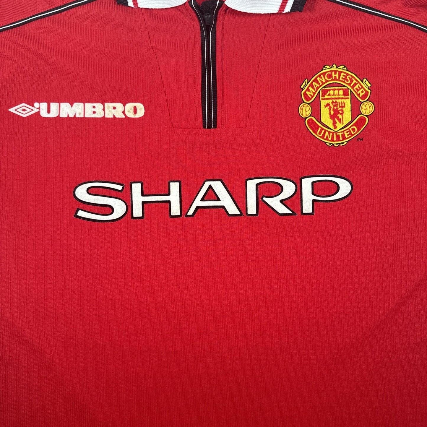 Manchester United 1998/1999/2000 Home Football Shirt  Large - Football Shirt Kingdom