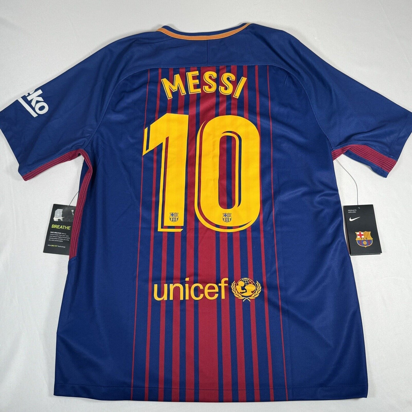 messi 10 barcelona 2017 2018 home football shirt large bnwt3