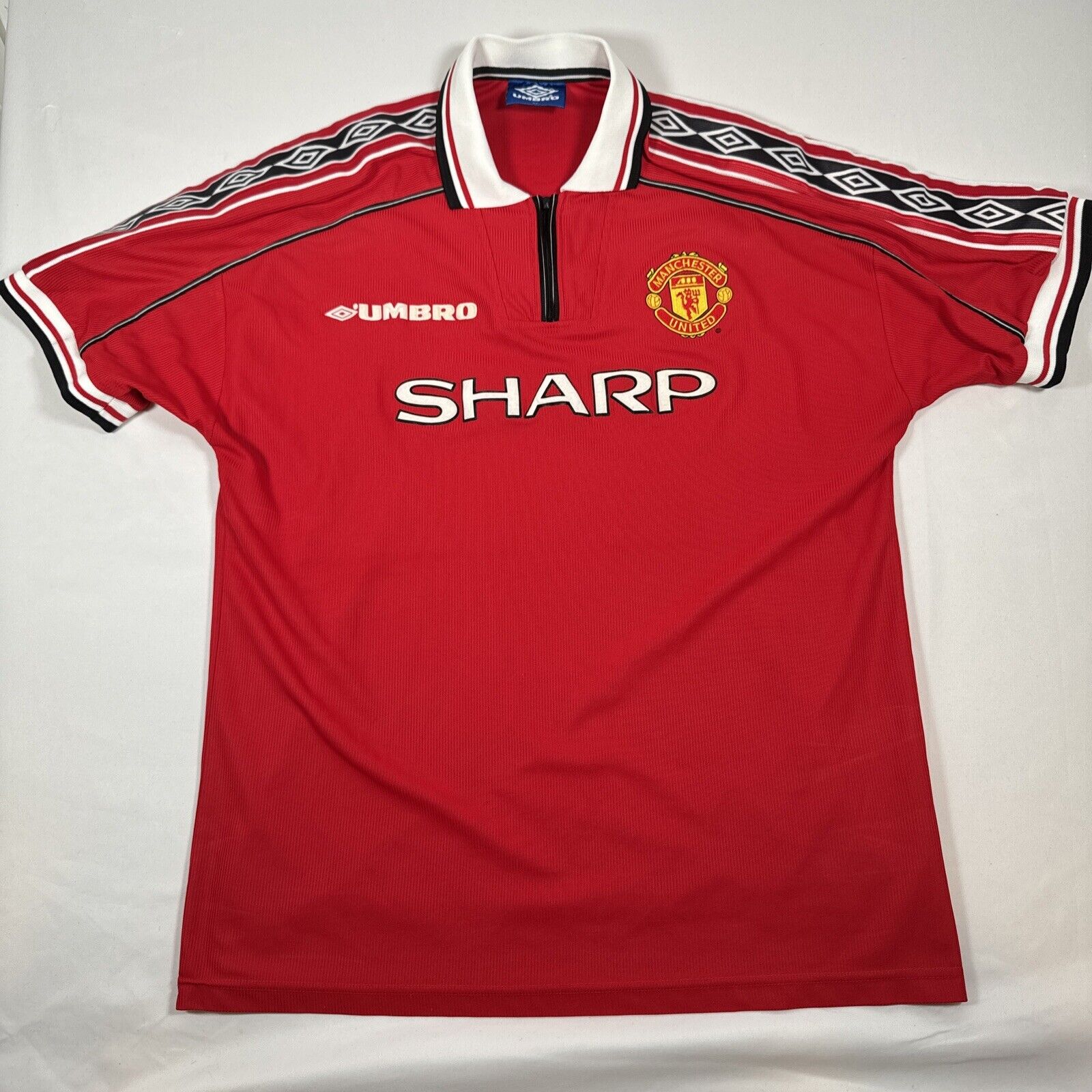 manchester united 1998 1999 2000 home football shirt xl 12