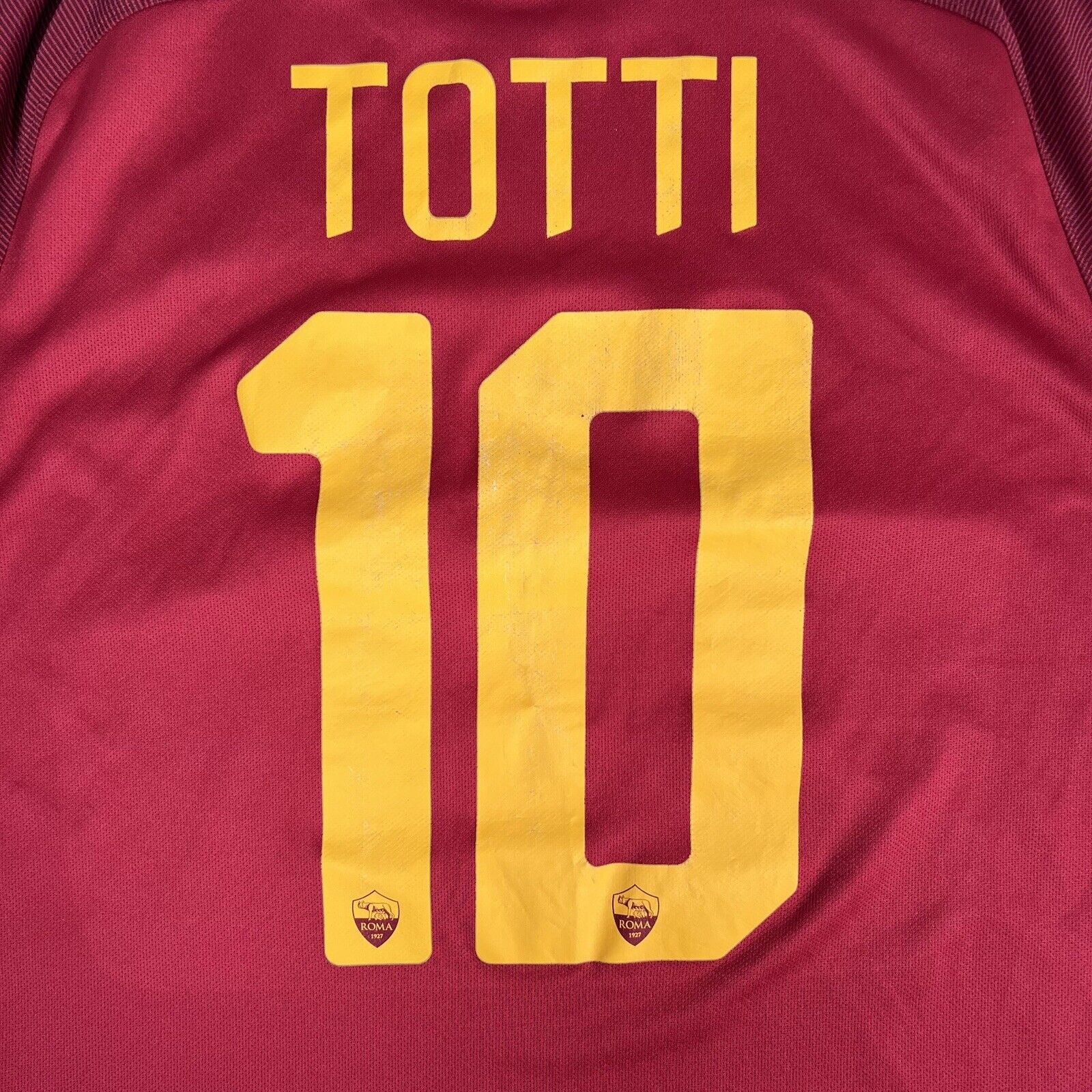TOTTI 10 Roma 2017/2018 Home Football Shirt Medium Last Game - Football Shirt Kingdom
