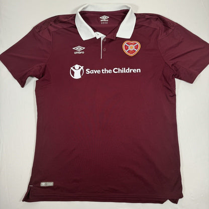 Hearts Heart Of Midlothian 2017/2018 Home Football Shirt 2XL XXL — full front view