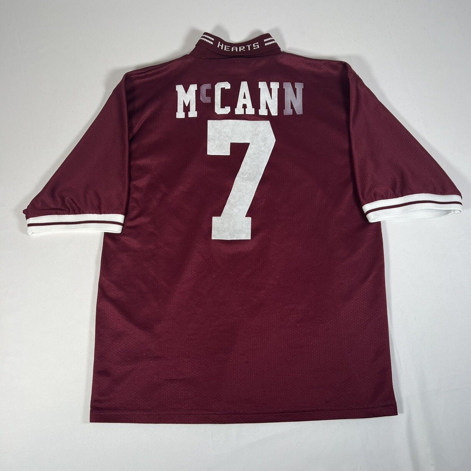 mccann 7 hearts heart of midlothian 1997 1998 home football shirt medium 13