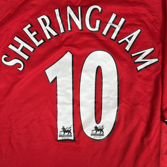 SHERINGHAM 10 Manchester United 2000/2001/2002 Home Football Shirt Large - Football Shirt Kingdom