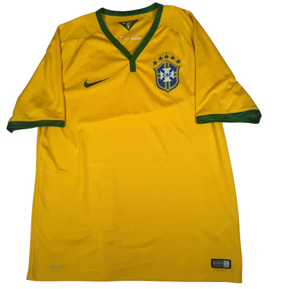 Brazil 2014/2015/2016 Home Football Shirt Large — full front view