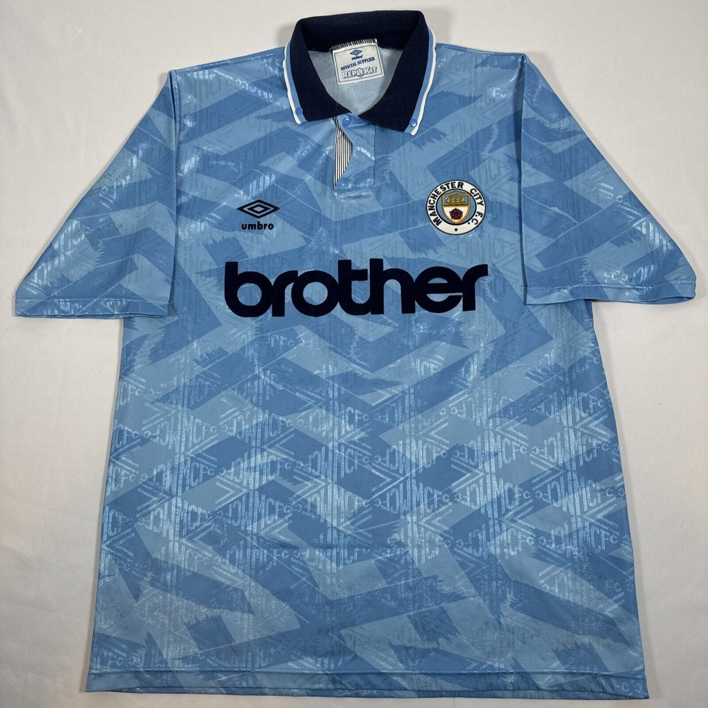 Manchester City 1991/1992/1993 Home Football Shirt Large