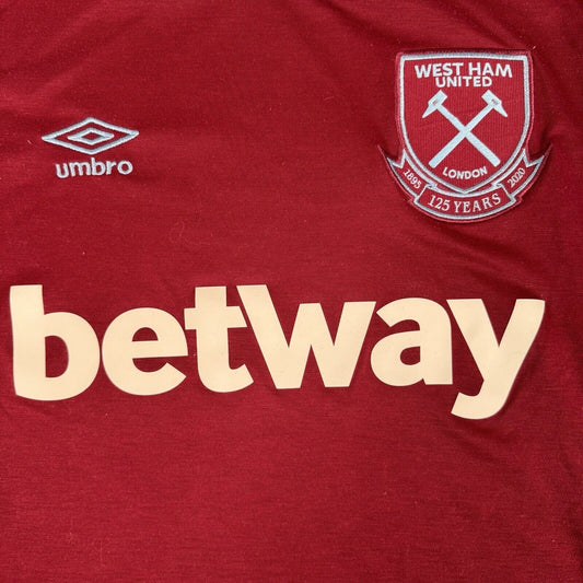 West Ham United 2020/2021 Home Football Shirt   Large - Football Shirt Kingdom