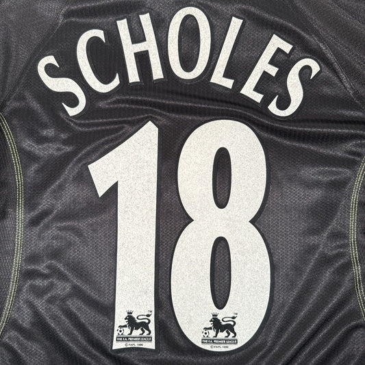 SCHOLES 18 Manchester United 1998/1999 Third Football Shirt Large