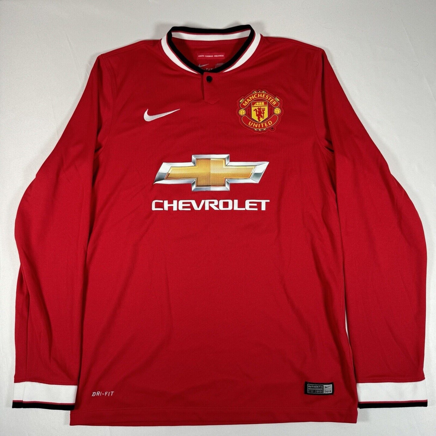 HERRERA 21 Manchester United 2014/2015 Home Football Shirt Long Sleeve Small