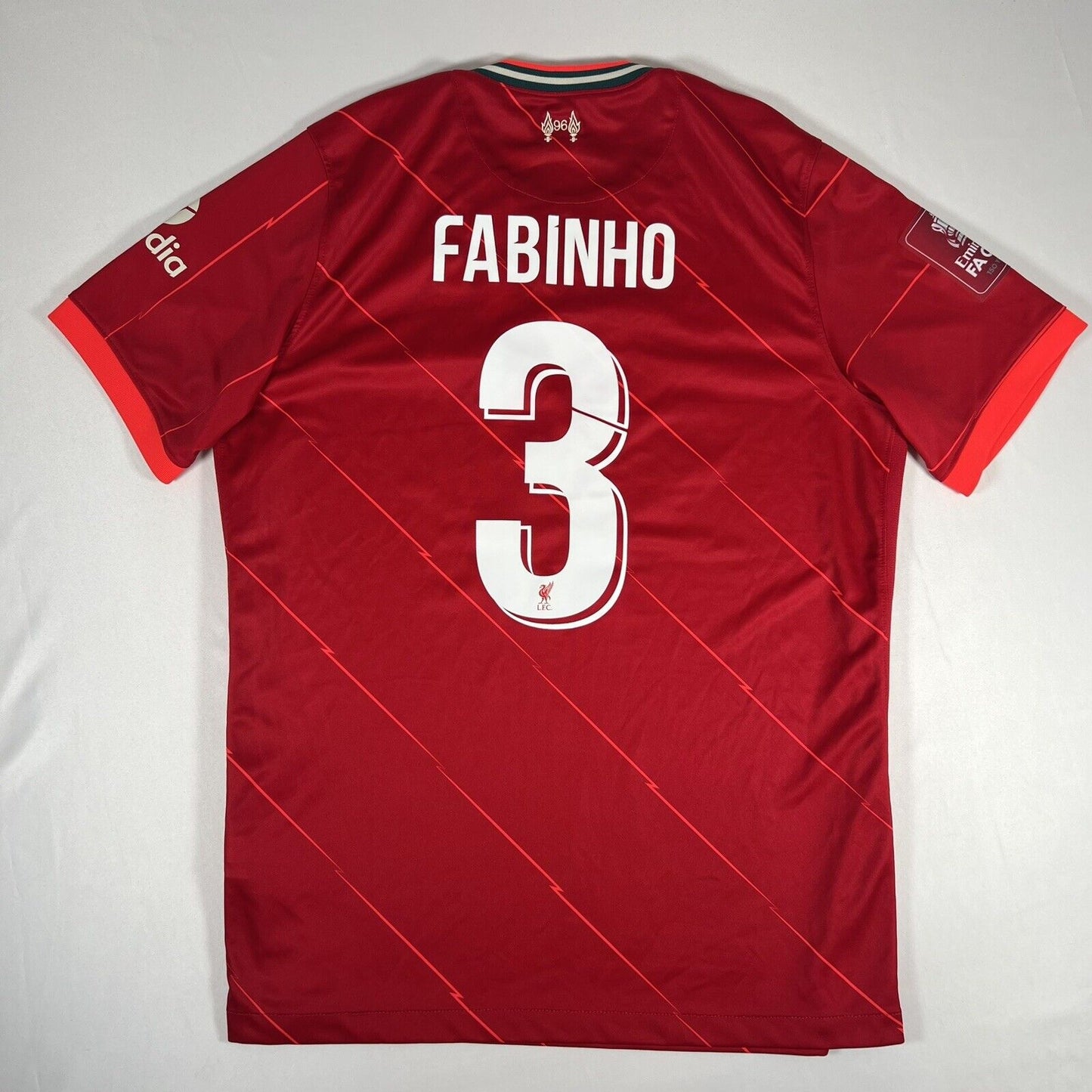 FABINHO #3 Liverpool 2021/2022 FA CUP Home Football Shirt Large