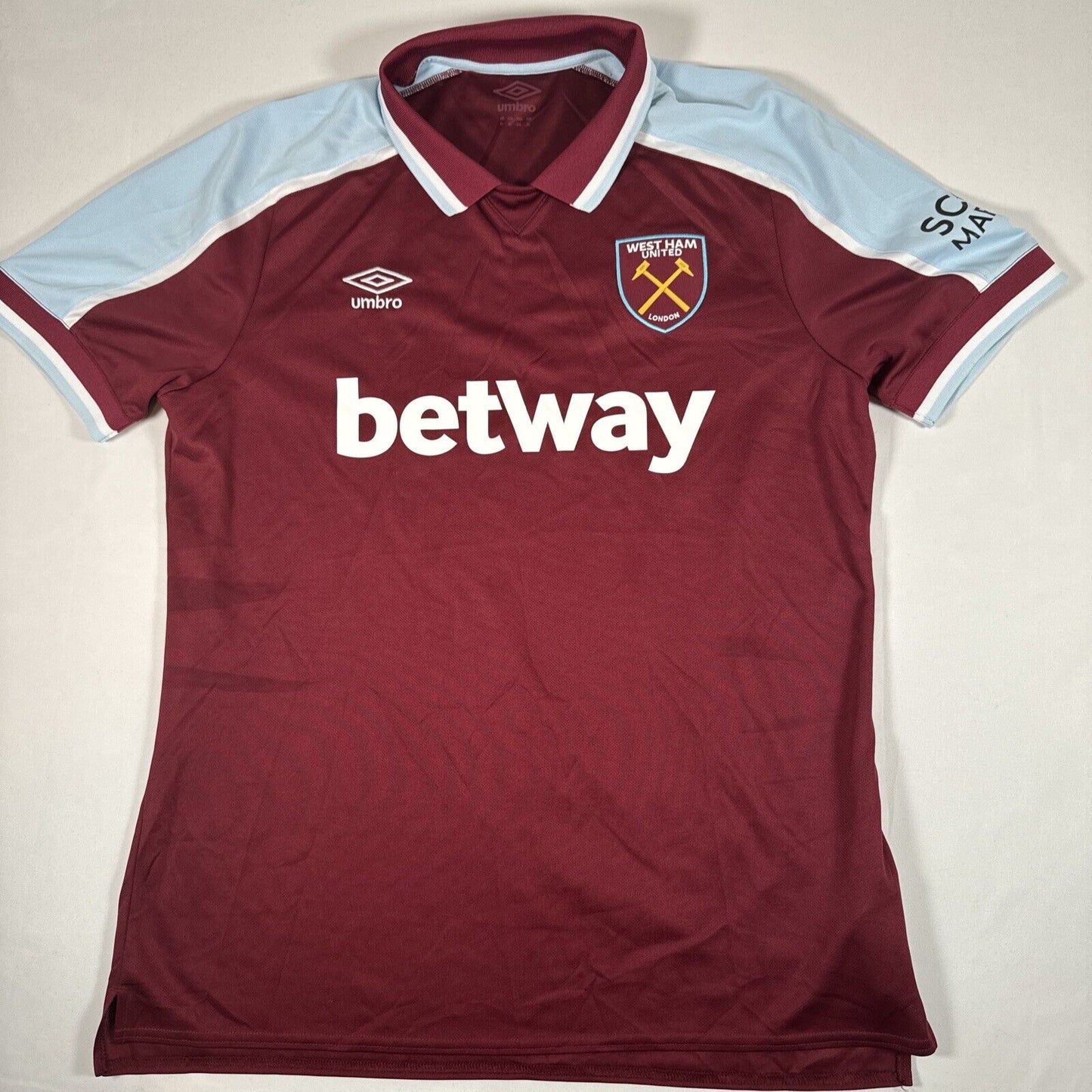 west ham united 2021 2022 home football shirt men s xl 12