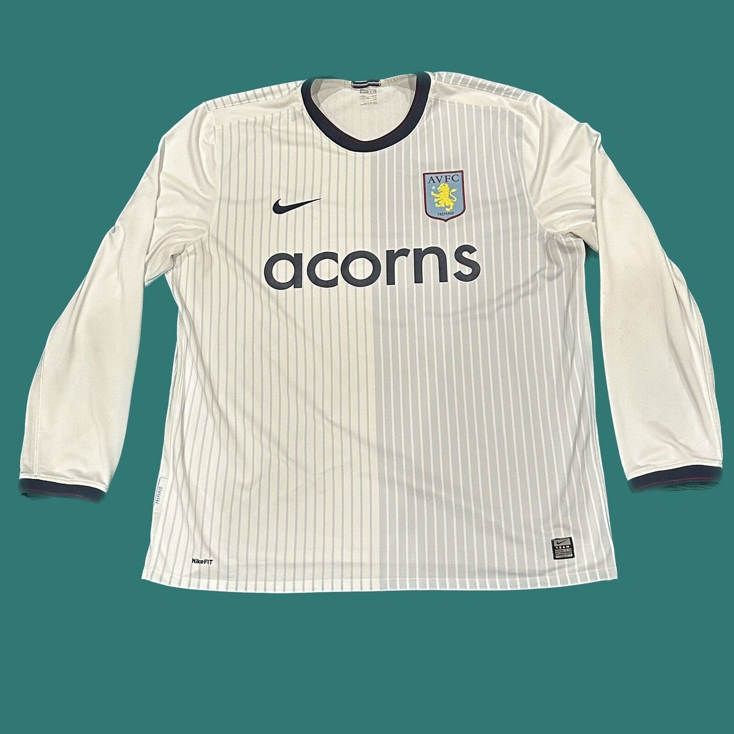 aston villa 2009 2010 away football shirt long sleeve xxl 2x2