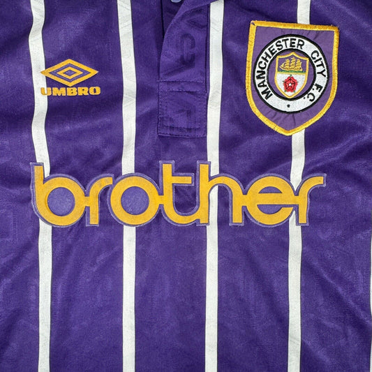 Manchester City 1992/1993/1994 Away Football Shirt Men’s XXL - Football Shirt Kingdom
