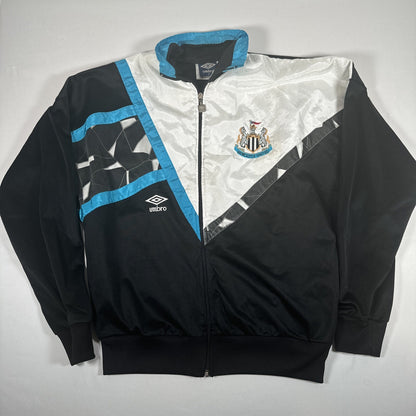 Newcastle United 1990/1991 Umbro Football Track Jacket Medium — full front view