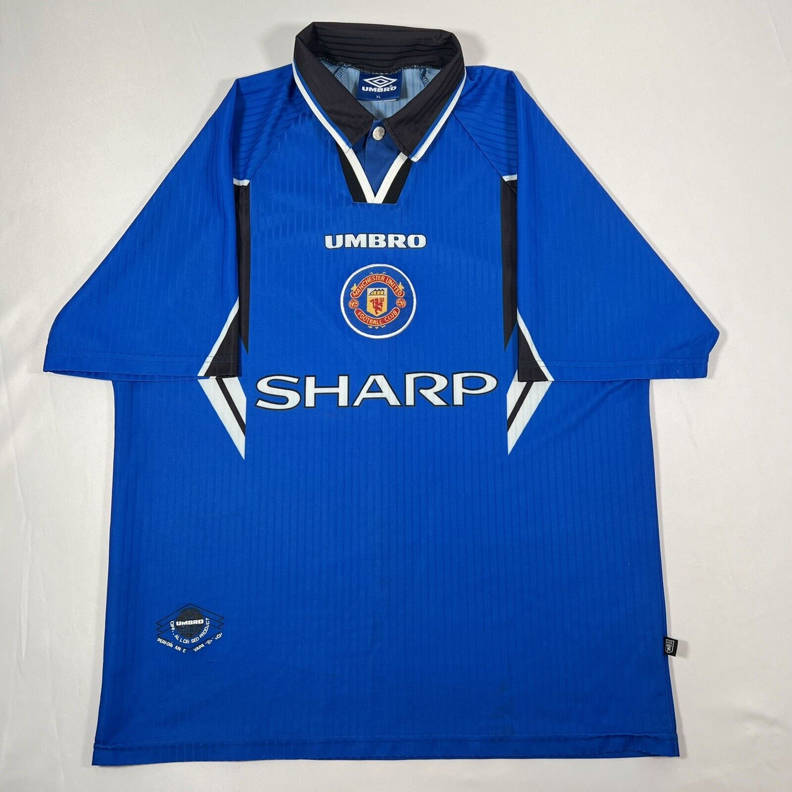 manchester united 1996 1997 1998 third football shirt xl2