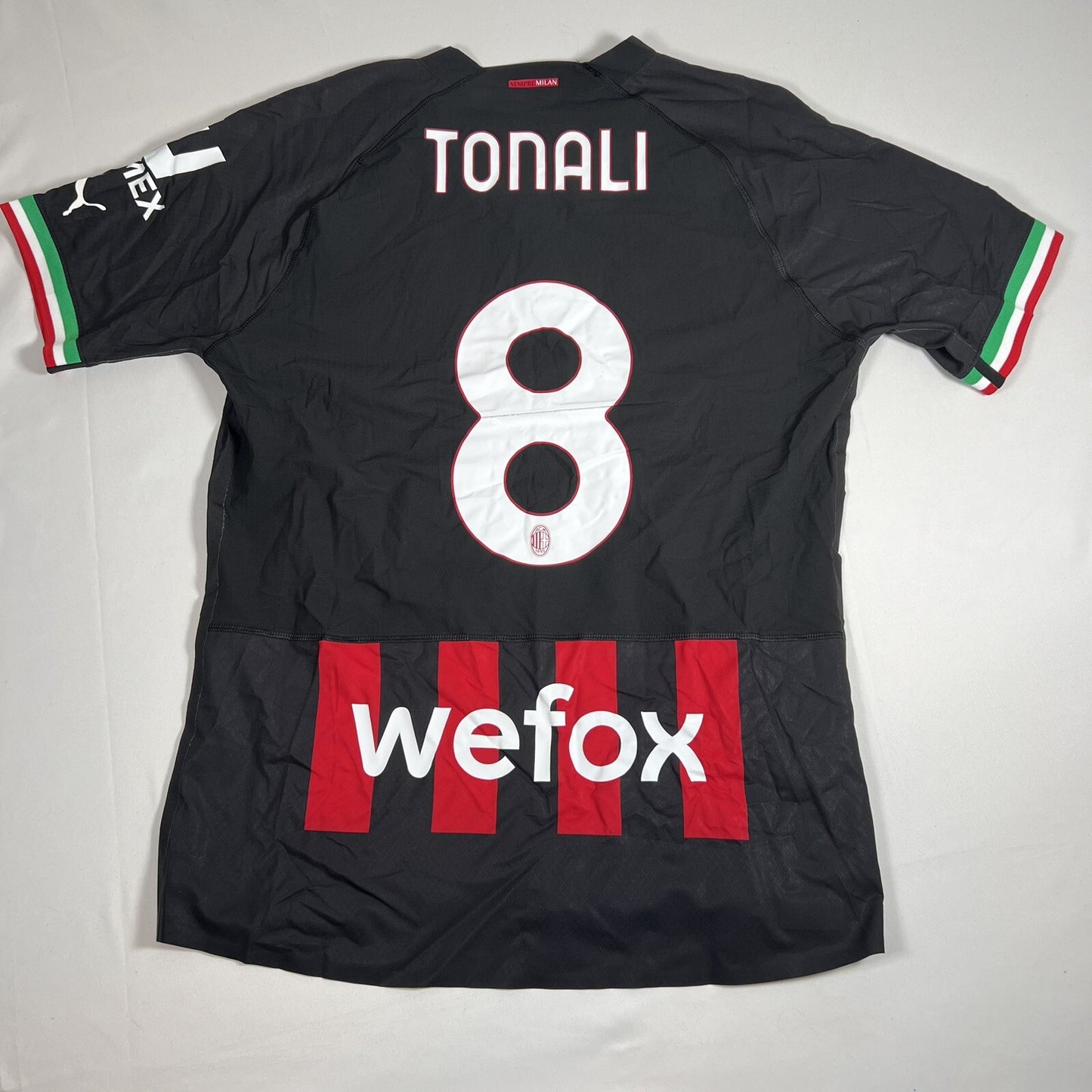 matchworn tonali 8 ac milan 2022 2023 home football shirt boxed 22