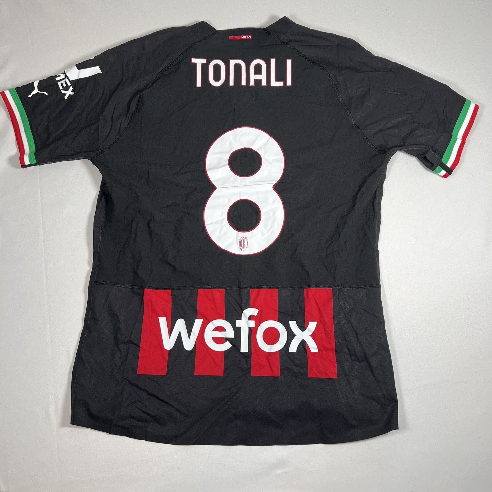 matchworn tonali 8 ac milan 2022 2023 home football shirt boxed 22