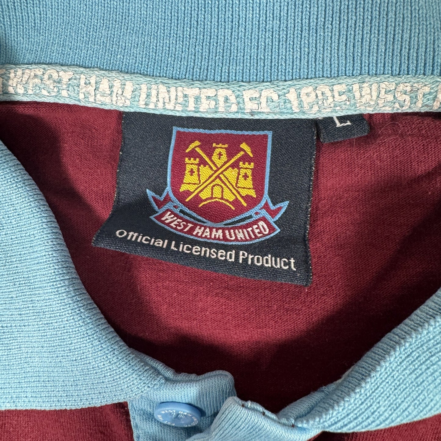 West Ham United Retro Leisure Home Football Shirt  Large