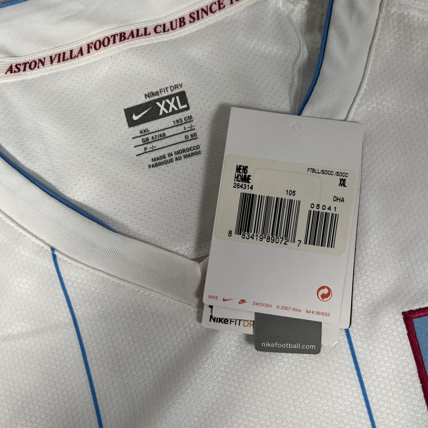 barry 6 aston villa 2007 2008 away football shirt bnwt 2xl 13