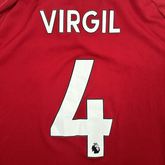 VIRGIL 4 Liverpool 2018/2019 Home Football Shirt  Large - Football Shirt Kingdom
