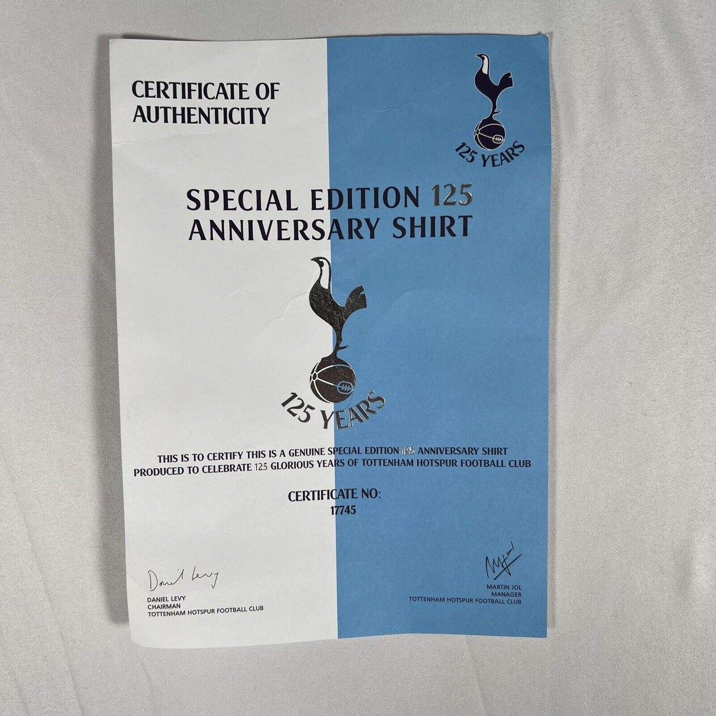 Tottenham Hotspur 2007/2008 125 Years Football Shirt BNWT  Large