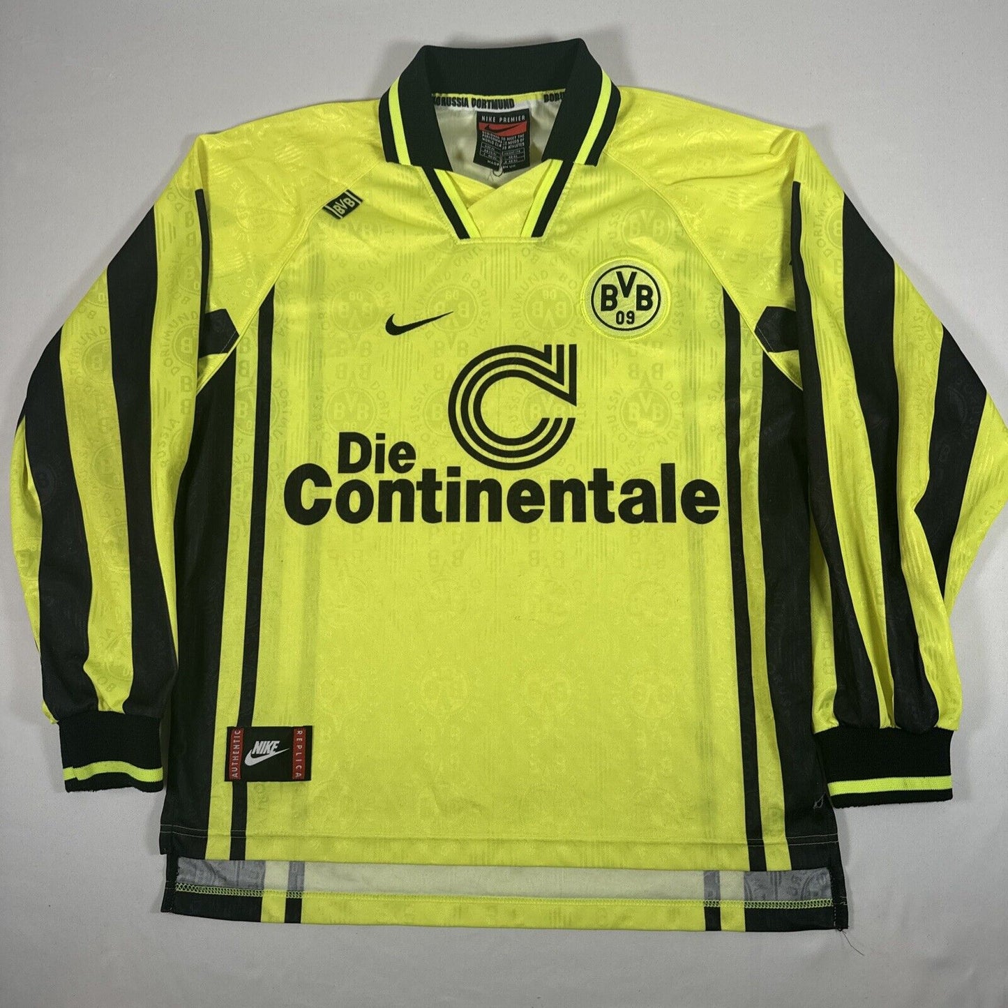 Borussia Dortmund 1996/1997 Home Football Shirt Long Sleeve Medium