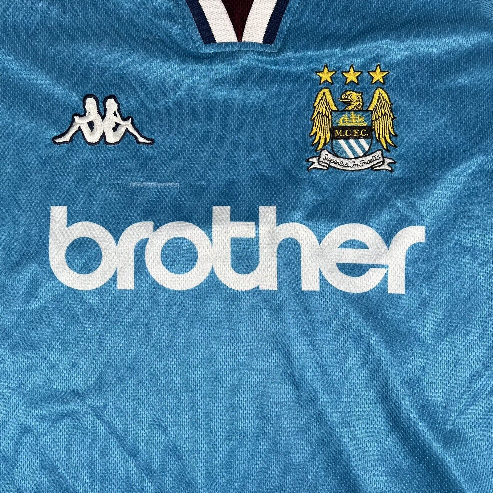 Manchester City 1997/1998/1999 Home Football Shirt Long Sleeve XL - Football Shirt Kingdom