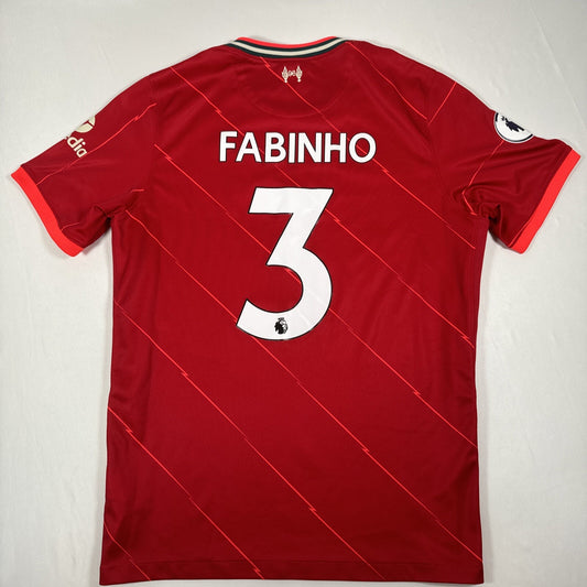 FABINHO #3 Liverpool 2021/2022 Home Football Shirt Large — full back view