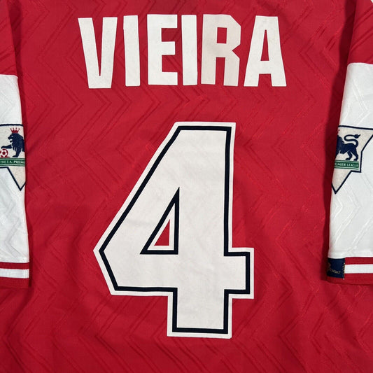 VIEIRA 4 Arsenal 1996/1997/1998 Home Football Shirt  XL - Football Shirt Kingdom