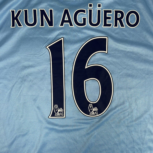 AGUERO 10 Manchester City 2013/2014 Home Football Shirt  XL - Football Shirt Kingdom