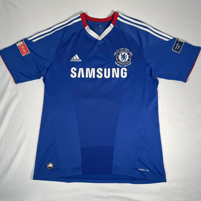 DROGBA 11 Chelsea 2010/2011 FA CUL FINAL Home Football Shirt XL — full front view