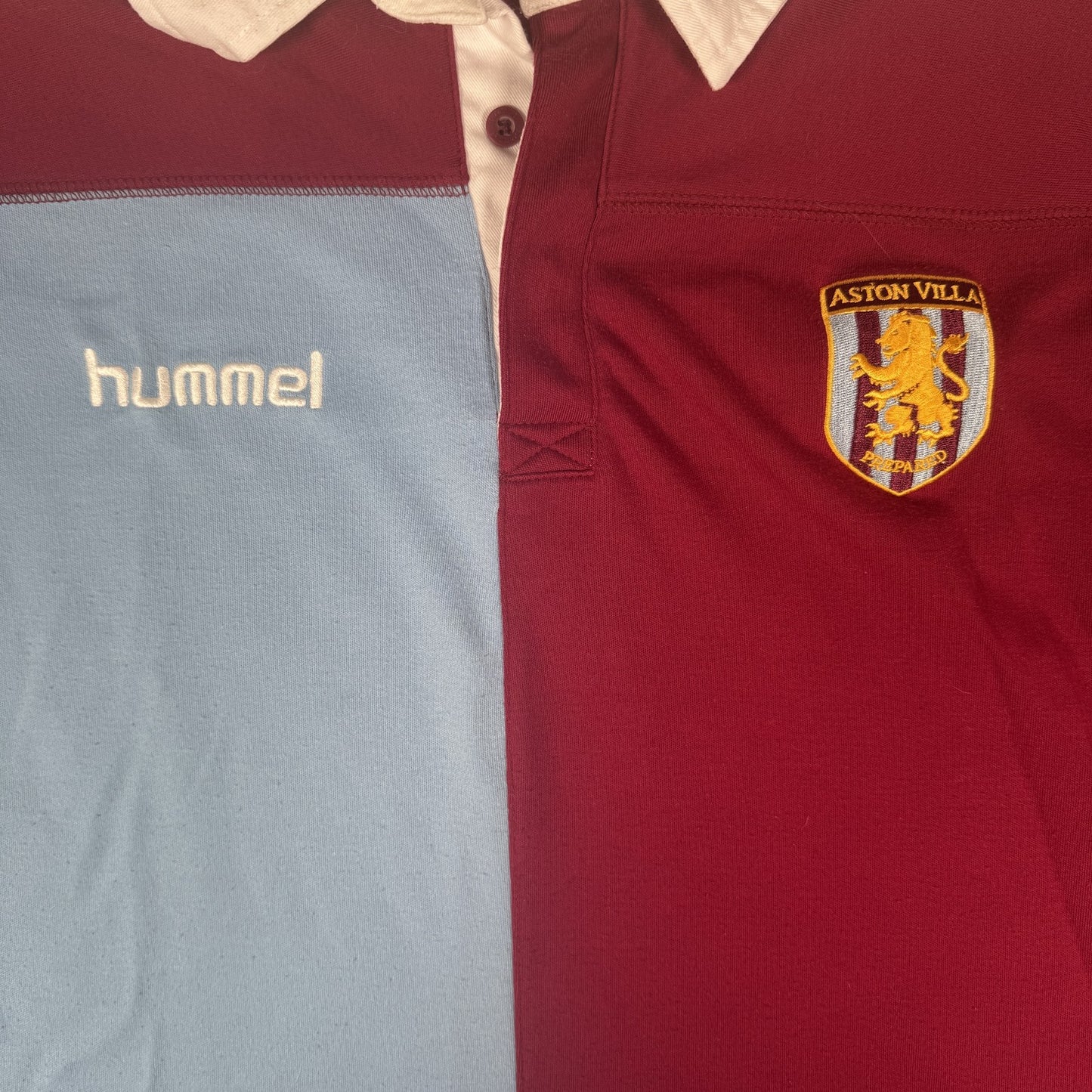 Aston Villa 2004/2005 Hummel Rugby Style Home Football Shirt Large