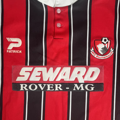 Close-up of AFC Bournemouth 1996/1997/1998 home football shirt, size Large