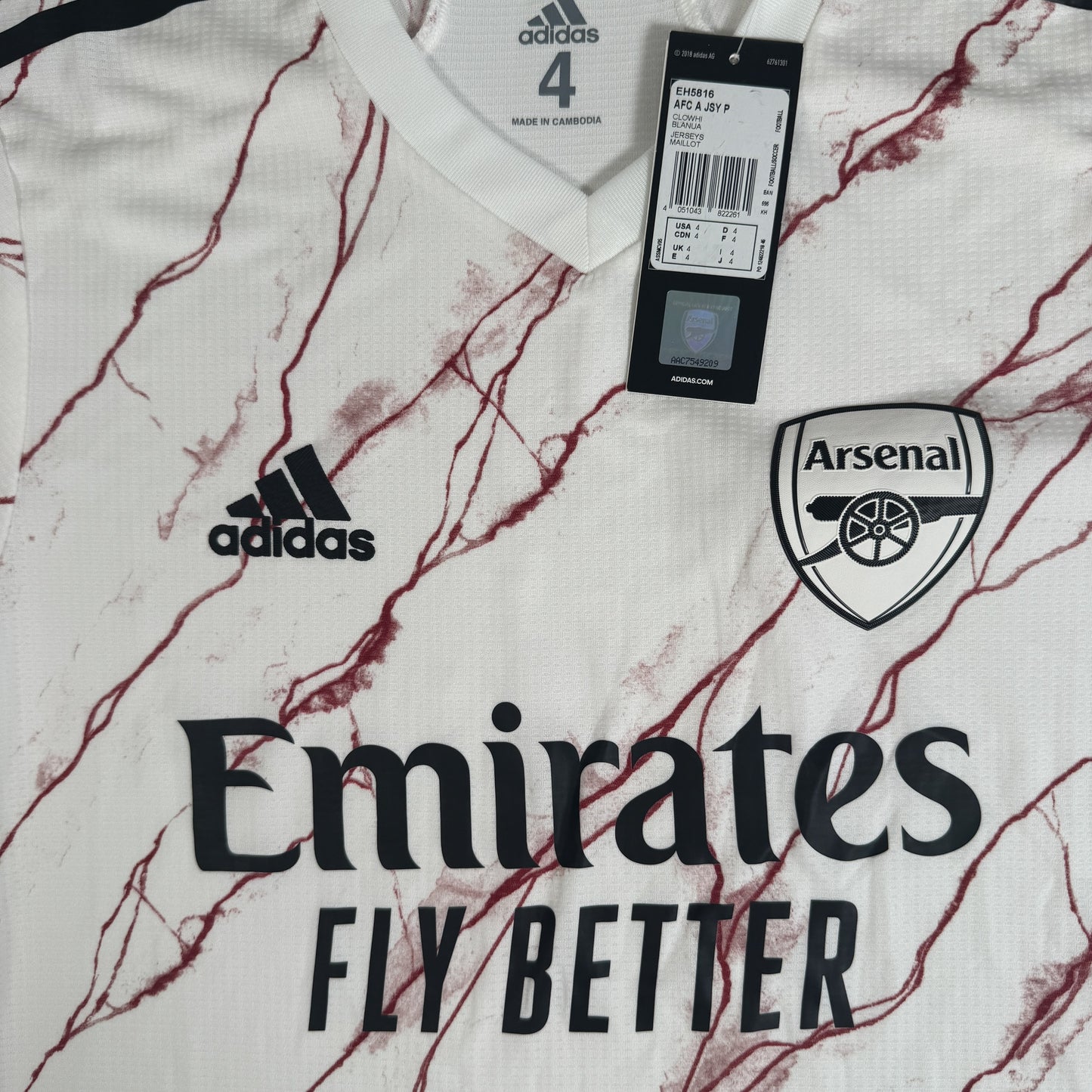 Size 4 Arsenal 2020/2021 Away Player Spec HEAT.RDY Football Shirt Small BNWT