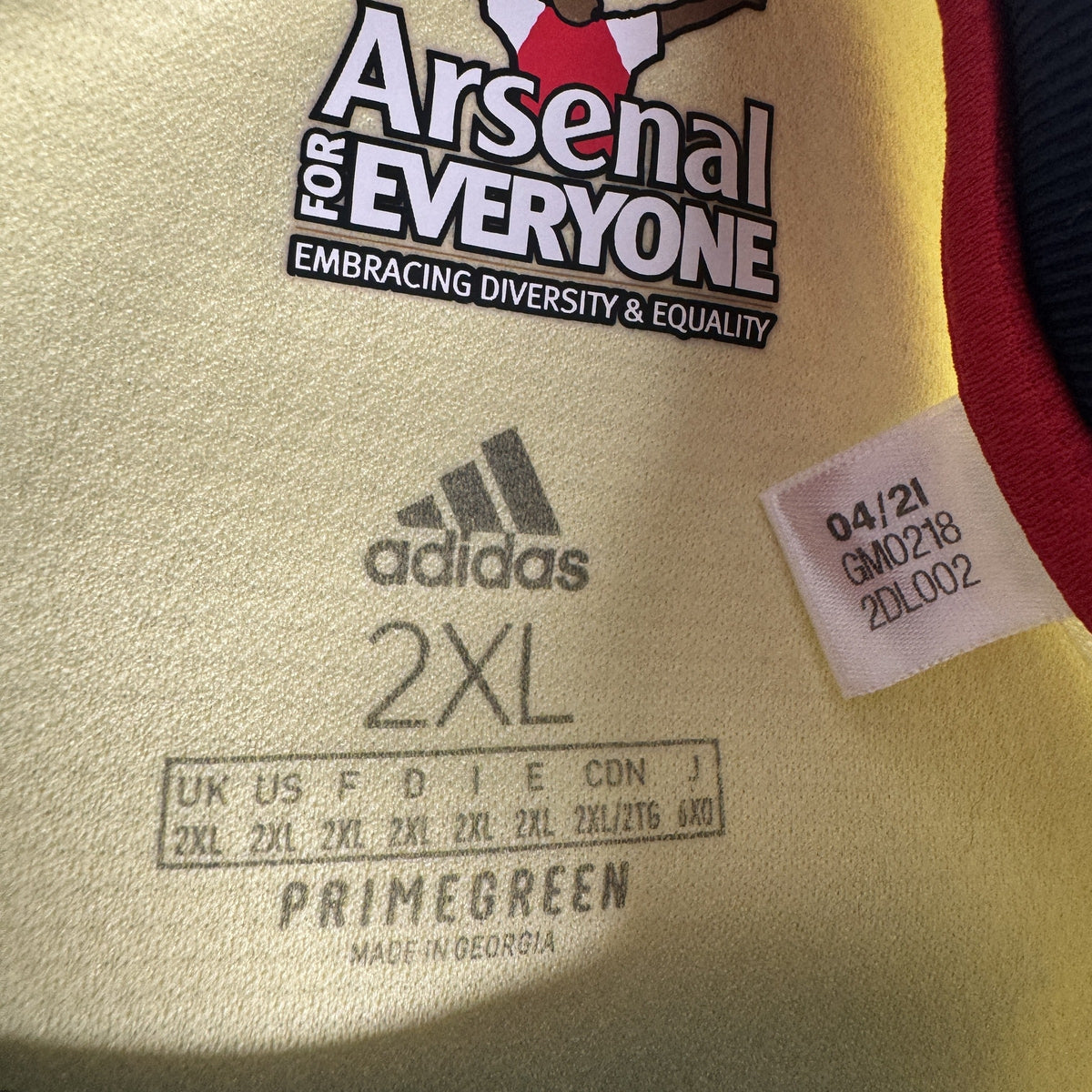 Arsenal 2021/2022 Away Football Shirt XXL