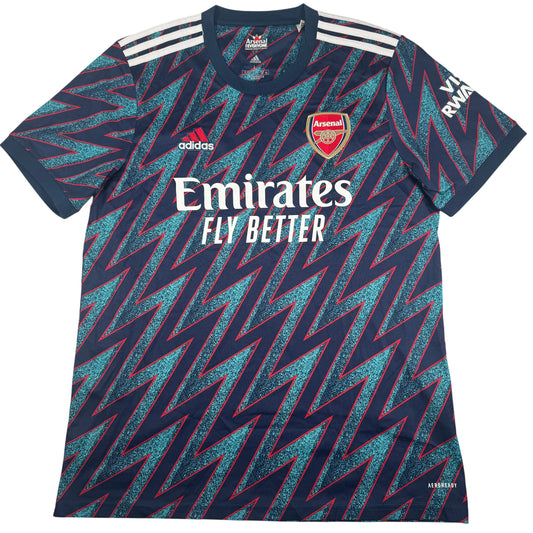 Front of Arsenal 2021/2022 third football shirt, size Large