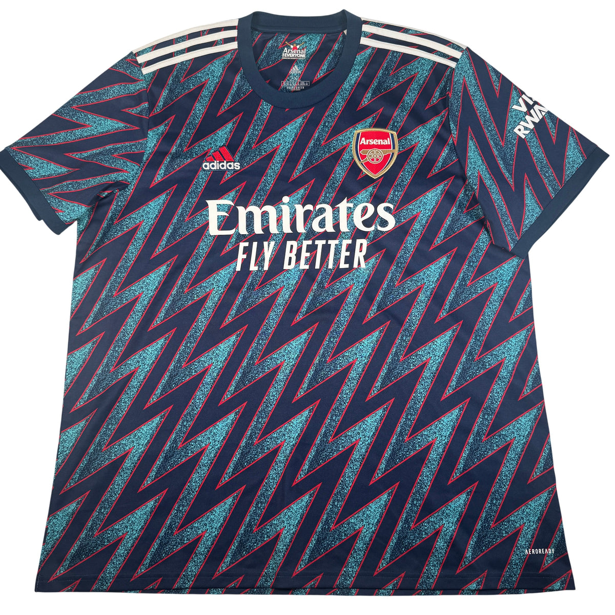 Front of Arsenal 2021/2022 third football shirt, size XXL