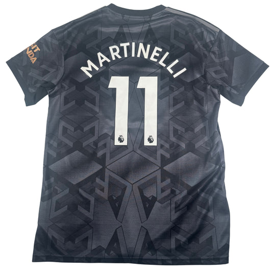 Back of Arsenal 2022/2023 away football shirt, size Large, showing Martinelli 11