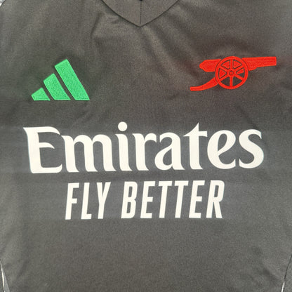 Close-up of Arsenal 2024/2025 away football shirt, size Medium