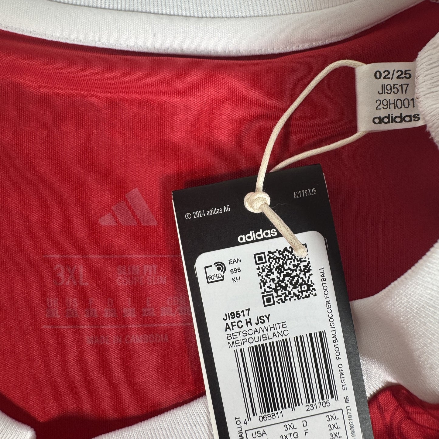 Arsenal 2025/2026 Home Football Shirt 3XL BNWT