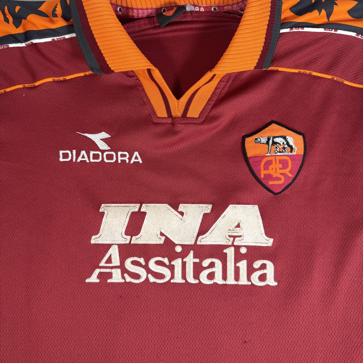 AS Roma 1998/1999 Home Long Sleeve Football Shirt Large