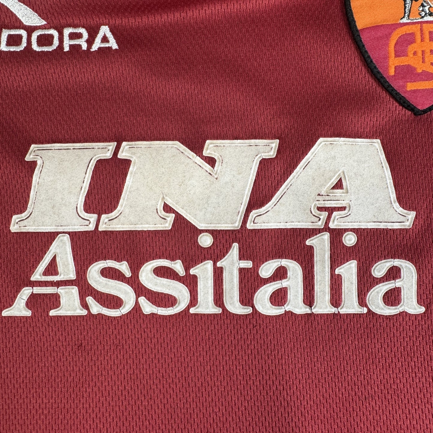 AS Roma 1998/1999 Home Long Sleeve Football Shirt Large