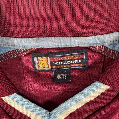 Size label inside Aston Villa 2000/2001 home football shirt, size XL