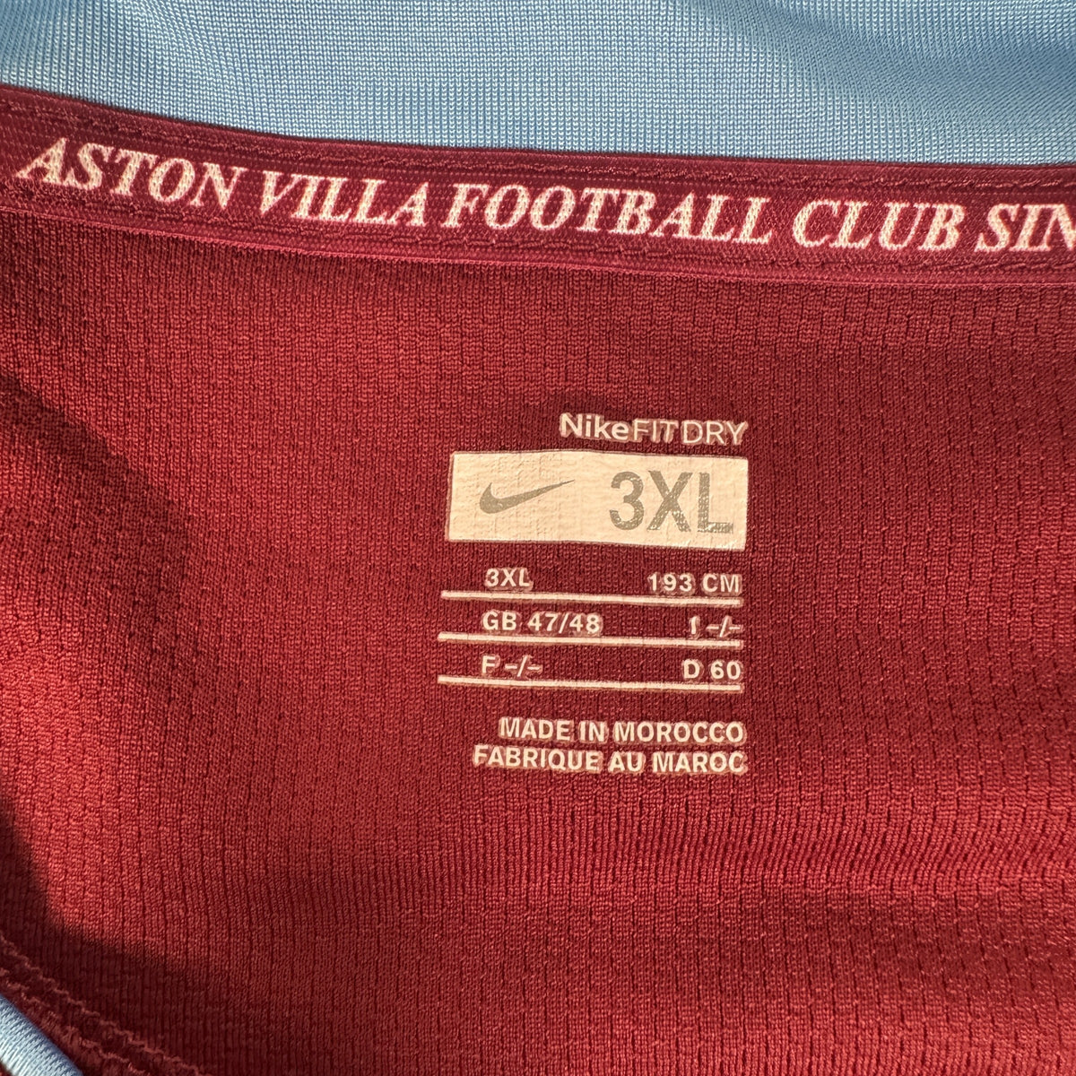 Aston Villa 2007/2008 Home Football Shirt 3XL