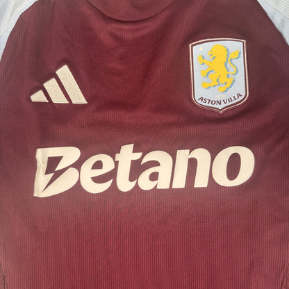 Aston Villa 2024/2025 Home Football Shirt Medium — front close-up