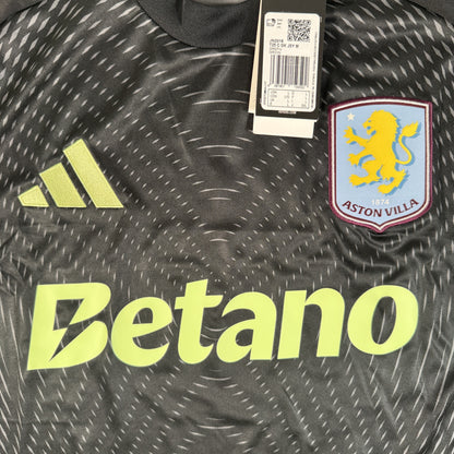 Close-up of Aston Villa 2025/2026 goalkeeper football shirt, size Large