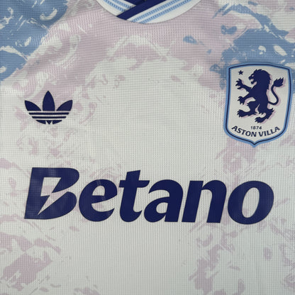 Close-up of Aston Villa 2025/2026 third football shirt, size XXL